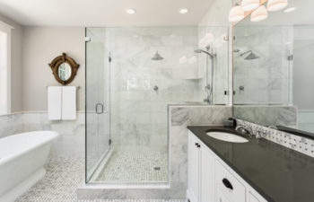 Master bathroom in new luxury home